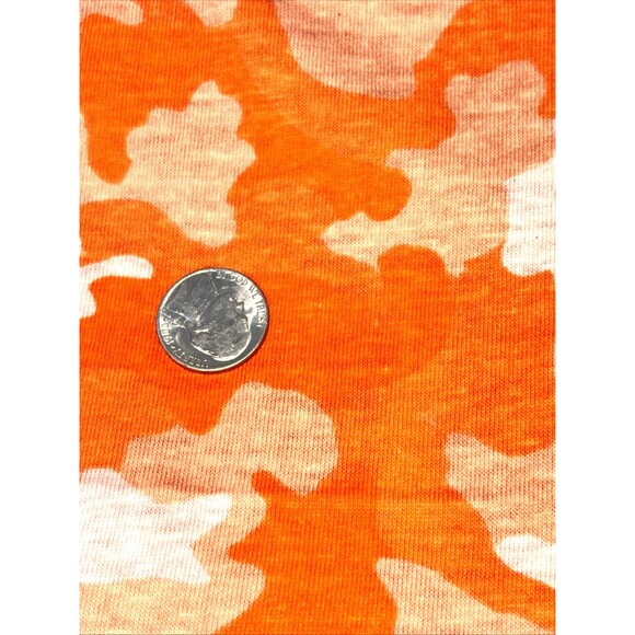 Orange Camouflage Knit Fabric Medium Weight W66 in x 4 Yards 10 in. - Picture 4 of 5